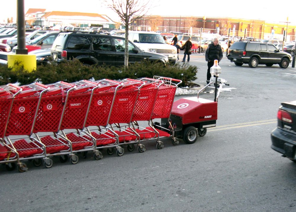 Target's Robot collects their shopping carts for them so lazy Americans don't have to.